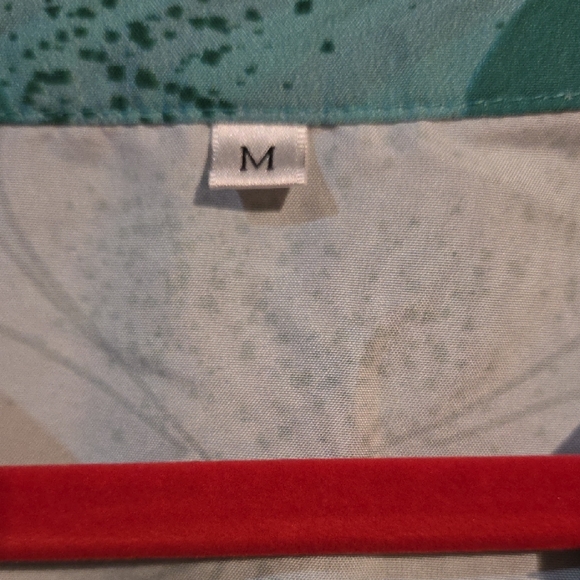 Teal and White Floral Blouse - Picture 2 of 5